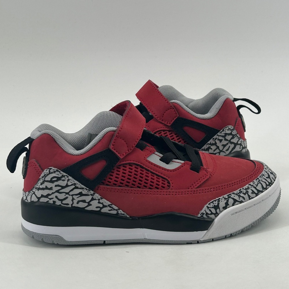 Jordan Spizike Low Kids Size 1Y Gym Red Black FQ3951-600 Elephant Print Sneakers